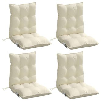 vidaXL Cojines Para Silla Con Respaldo Bajo 4 Uds Tela Oxford Crema Vidaxl