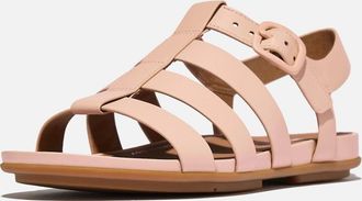 FitFlop Womens Fitflop Gracie Fisherman Leather Womens Sandy Beige Sandals - Cream - Size: 8