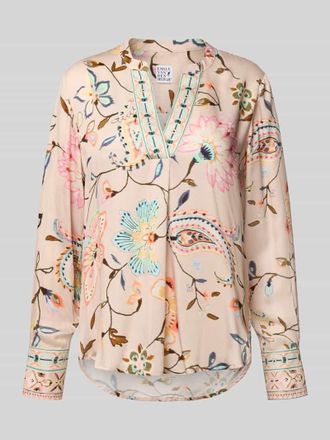 Emily van den Bergh Blusenshirt aus Viskose mit Tunikakragen in Hellrosa, Gr&ouml;&szlig;e 42