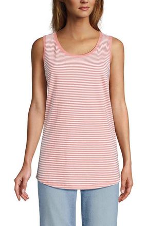 Lands End Supima Cotton Tunic Tank Top in Soft Orchid at Nordstrom, Size Large P