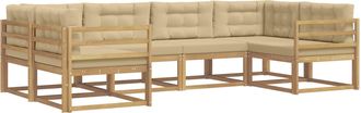 vidaXL Conjunto De Sof&aacute;s De Exterior 6 Uds. Y Beige Vidaxl