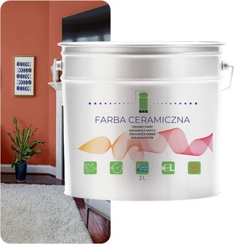 OEM Pintura Cer&aacute;mica Lavable Para Paredes, Color Rojo Ladrillo Claro, 2 Litros, Resistente A Las Manchas