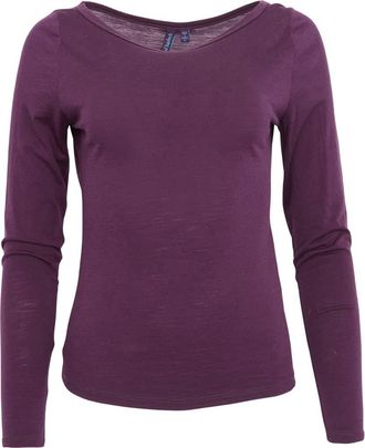Lords of Harlech Carly Merino Long Sleeve Boatneck Shirt in Plum at Nordstrom, Size X-Large