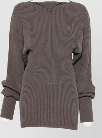 Rick Owens wool ribbed boat neck long-sleeve sweater