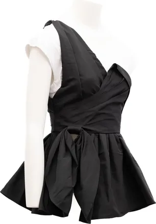 Alexander McQueen One-Shoulder Pleated Bodysuit - Black