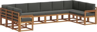 vidaXL Conjunto De Sof&aacute;s De Exterior 10 Uds. Natural Y Antracita Vidaxl