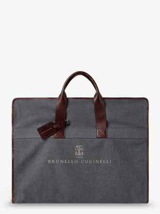 Brunello Cucinelli Borsa porta abiti in tessuto tecnico e pelle - BRUNELLO CUCINELLI - gender_Man