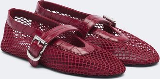 Alaia Ala&iuml;a Bailarinas de red con piel grabada