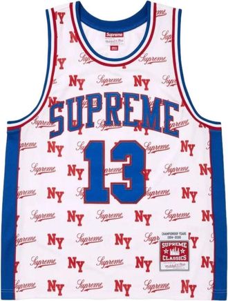 SUPREME x Mitchell & Ness SS26 Monogram Basketball Jersey White SUP-SS26-220-WHT