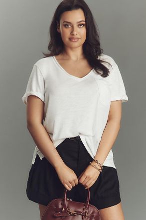 Pilcro The Quinn Short-Sleeve V-Neck Tee by Pilcro