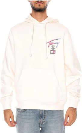Tommy Hilfiger Signature Back Logo Relaxed Hoody - Heren - Hoodies - Wit - 2XL - Katoen - Hoodies & sweatvesten