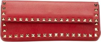 Valentino Pre-owned Clutches, female, Red, Size: ONE SIZE Pre-owned Leather Clutch