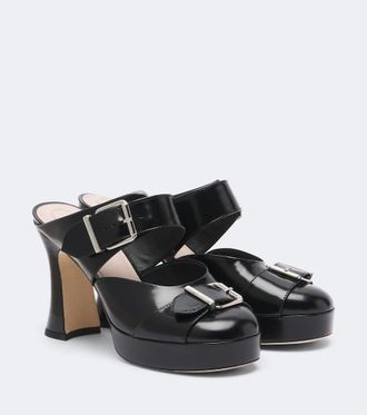 Simone Rocha Buckle Sculpt leather mules
