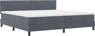 vidaXL Box Spring Bed with Mattress Dark Grey 200 x 200 cm Velvet vidaXL