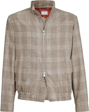 Brunello Cucinelli Tartan outerwear jacket in Light Grey at Nordstrom, Size 54 It