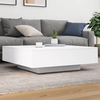 vidaXL Mesa De Centro Con Luces Led Blanco 100x100x31 Cm Vidaxl