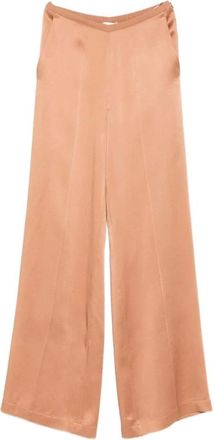 Forte_Forte Broeken, Dames, Bruin, XS, Satijn, My Pants Wijde Broek