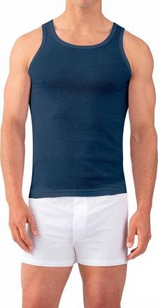 Ron Dorff Ribbed Tank Top In Deep Blue