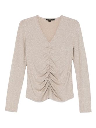 Seventy V-neck gathered top - Gold