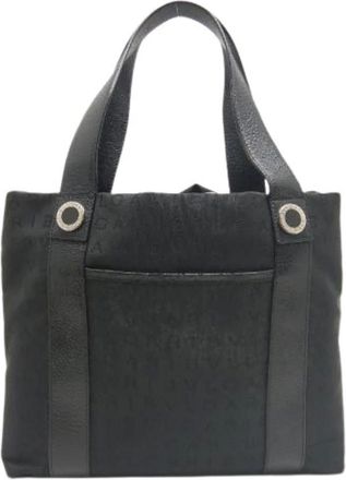 Bulgari Pre-owned Tote Bags, female, Black, Size: ONE SIZE Pre-owned Logomania Handbag