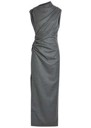 ARMARIUM Melissa Ruched Stretch-wool Midi Dress - Grey - 46 (UK14 / L)