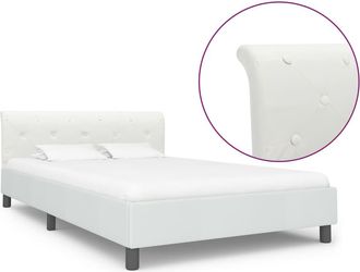 vidaXL Estructura De Cama De Cuero Sint&eacute;tico Blanco 120x200 Cm Vidaxl