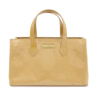 Louis Vuitton Wilshire Monogram Vernis Beige Patent_Leather Handbag (Pre-Owned)