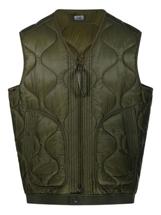 C.P. Company zip-up quilted vest - men - Polyamide/Polyester/Polyamide - S - Green