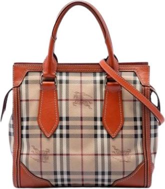 Burberry Pre-owned Honeywood Canvas Shoulder Bag - Dames - Vintage Shopper - Beige - ONE Size - Vintage