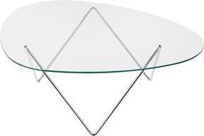 GUBI Coffee table Pedrera - Transparent - Chromed steel - Designer Barba Corsini
