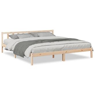 Berkfield Home Extra Long Bed Frame without Mattress 200x220 cm Solid Wood Pine in Light Tan
