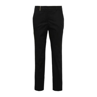 PESERICO Straight Leg Tailored Trousers - female - Peserico - Cropped Trousers - Black - 2XL - Trousers