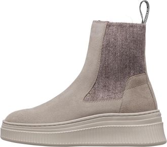 Voile Blanche Flaurence Leren en stoffen laarzen - Dames - Chelseaboots - Grijs - 40 EU - Leer - Schoenen