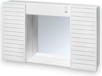 No Brand Specchio mobile bagno con due ante luce e interruttore 50x12xH37 cm