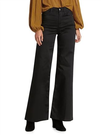 Frame Denim Le Palazzo Sateen Pants In Black