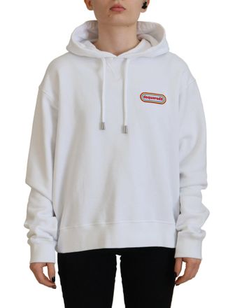 Dsquared2 Dsquared&sup2; Logo Patch Cotton Hoodie Sweatshirt Womens Sweater (Pre-Owned)