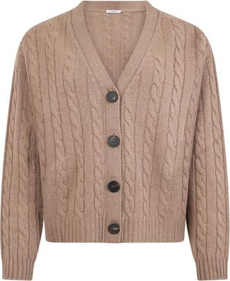 PESERICO Wollen- zijden- kasjmier en lurex vest - Dames - Vesten - Beige - L - Wol - Truien & Vesten