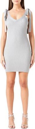 endless rose Ribbed Body-Con Minidress in Silver at Nordstrom Rack, Size Small