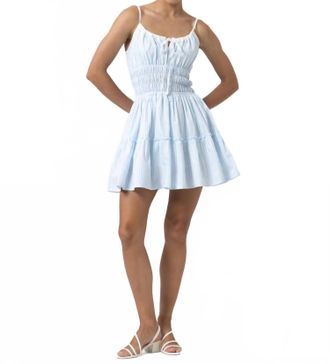 Lusana Rosa Poplin Dress In Tailor Stripe
