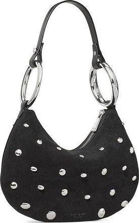Kate Spade New York The Bangle Studded Suede Bag Womens Handbags Black, Leather/Linen/Suede