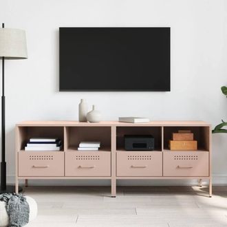 Berkfield Home TV Cabinets 2 pcs Pink 68x39x50.5 cm Steel