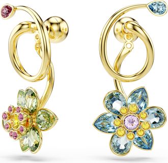 Swarovski Idyllia F Florere WoMens Gold Plated Metal Drop Earrings - 5709025 Gold Tone - One Size