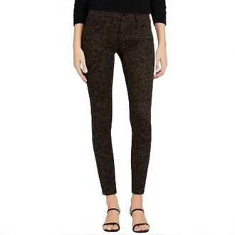 Joe's Womens Charlie Leather Coated Jeans In Dark Leopard