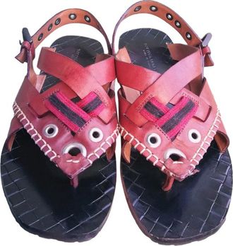 Bottega Veneta red leather sandals Size 36