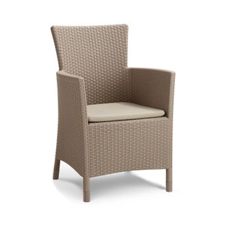 Dmora Sill&oacute;n De Exterior Casina, Sill&oacute;n Para Jard&iacute;n, Asiento De Exterior, Butaca Para Terraza, 62x60 H89 Cm, T&oacute;rtola - Dmora