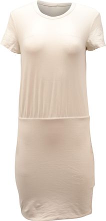 James Perse Jersey Blouson Dress in White Cotton