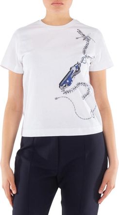 Burberry Knight-Printed Crewneck Cotton T-Shirt, Size X-Small