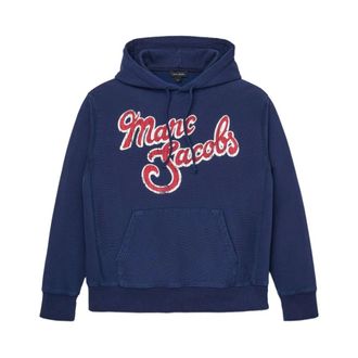 Marc Jacobs Hoodies, female, Blue, Size: XS Logo Print Hoodie
