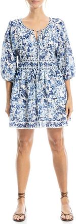 Max Studio Puff Sleeve Minidress in Blue at Nordstrom Rack, Size X-Small