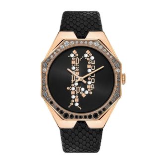Police Gouden Leren Dameskwarts Horloge - Dames - Horloges - Geel - ONE Size - Accessoires